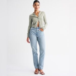 Abercrombie & Fitch Curve Love Light Wash 90s Straight Leg Jeans